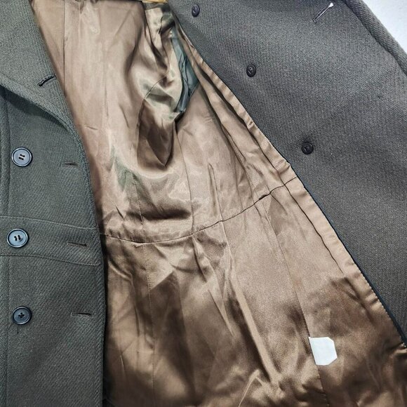 J. Crew green Stadium Cloth Nello Gori Wool Double Breasted Pea Coat - Picture 4 of 5